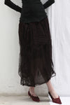 Marc Le Bihan Silk Skirt Six-layer Yarn 25930 Series French Hand-dyed MLB-25930-JIUHONG Burgundy